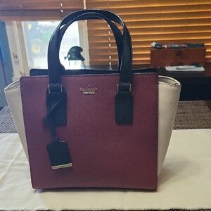 Kate Spade Purple and Black Satchel with Structured Design